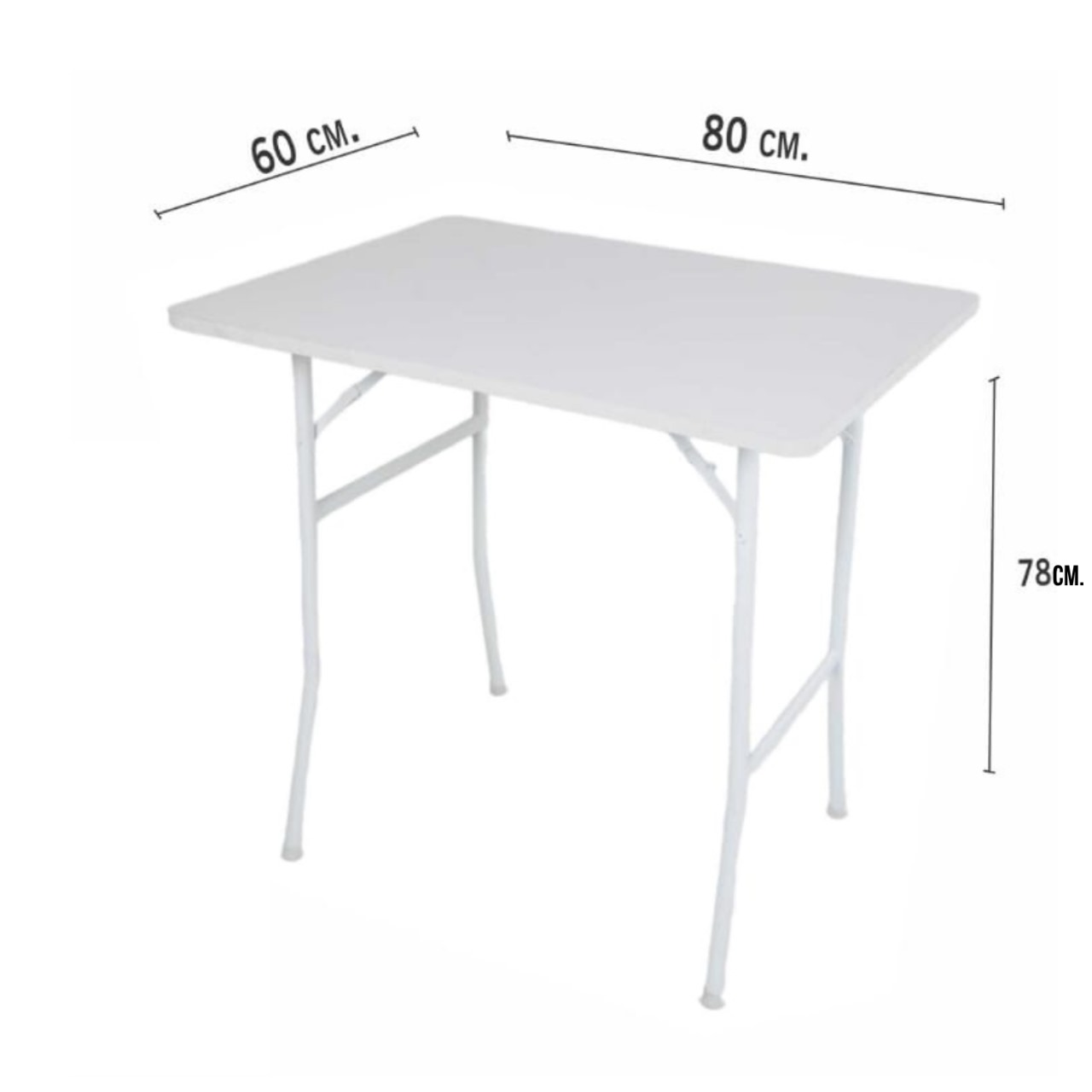 Mesa plegable 80x60cm Blanco