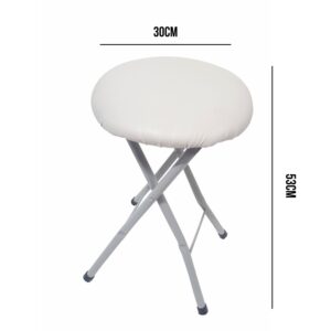 Banquito plegable redondo 30cm Crema