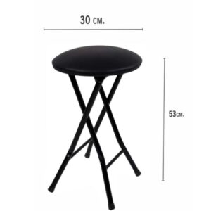 Banquito plegable redondo 30 Negro