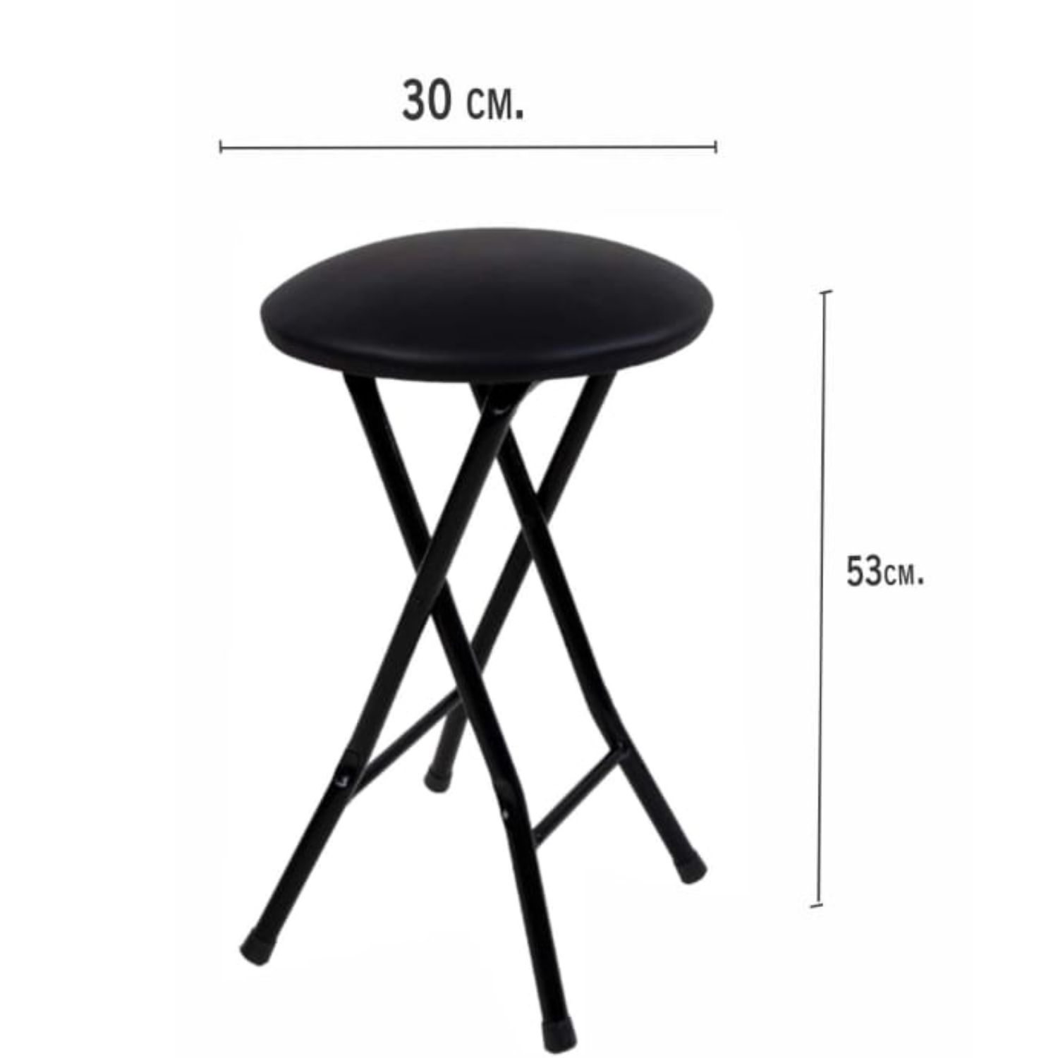 Banquito plegable redondo 30 Negro