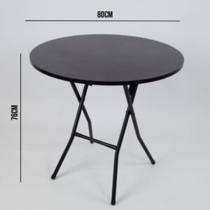 Mesa plegable Redonda 80cm Negro
