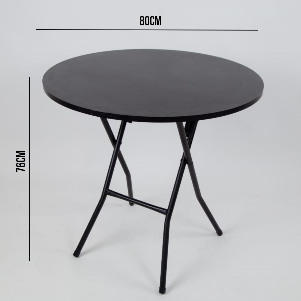 Mesa plegable Redonda 80cm Negro