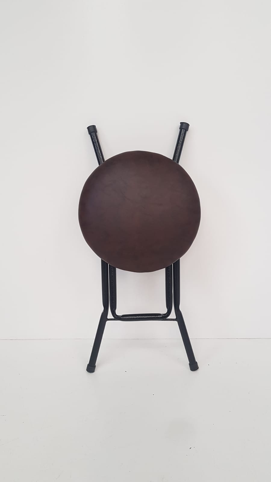 Banquito plegable redondo 30 marrón - Imagen 2